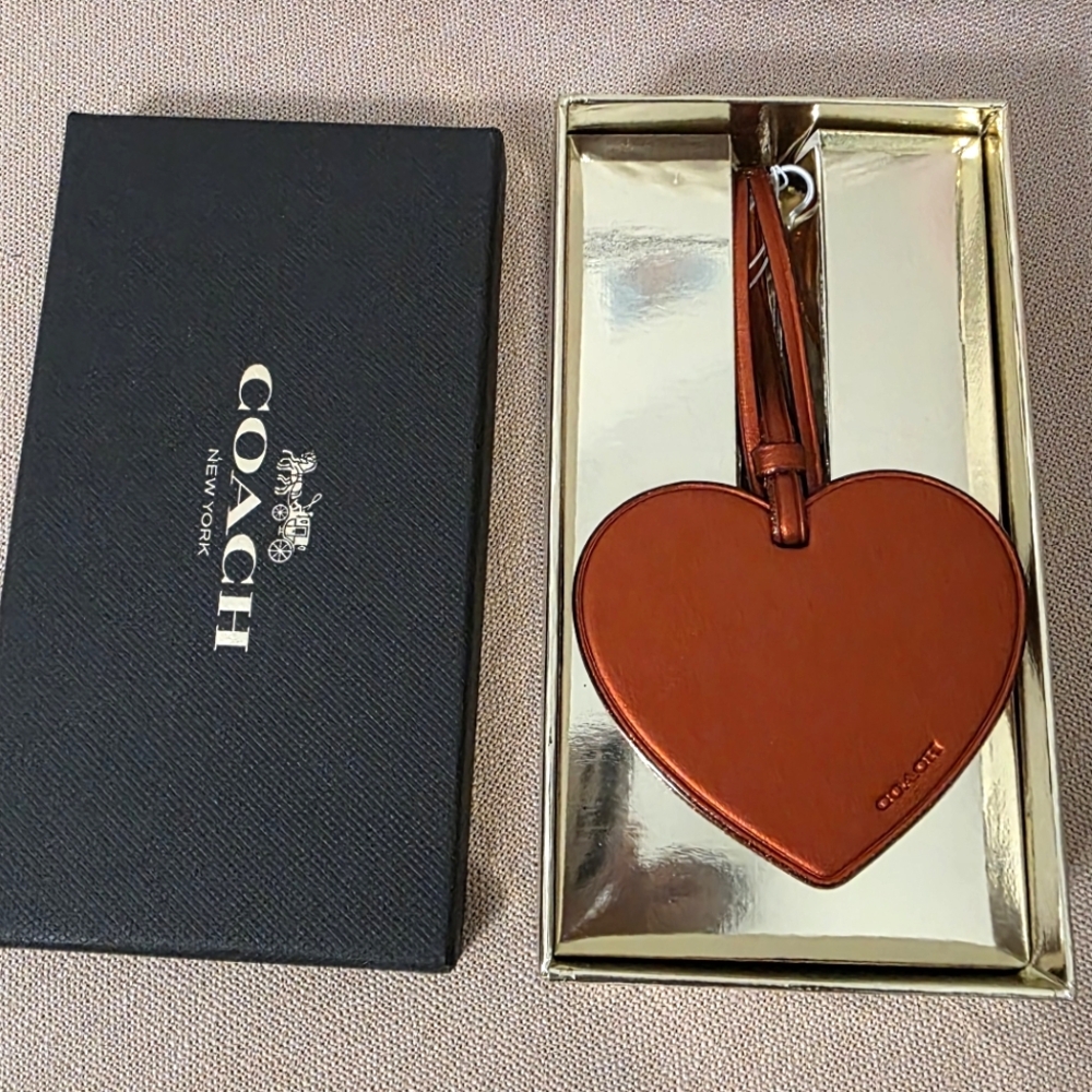 Coach Metallic Brick Heart Ornament